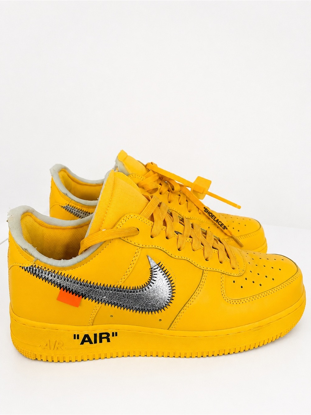 OFF-WHITE X NIKE AIR FORCE 1 LOW GOLD LEMONADE SIZE 9.5 - Picture 2 of 7